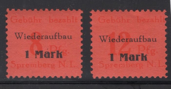 Germany Post WWII Locals Spremberg Michel# 15A-16A** F/VF