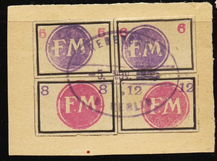 Germany Post WWII Locals Fredersdorf Michel#: SP231-235 U F/VF on piece