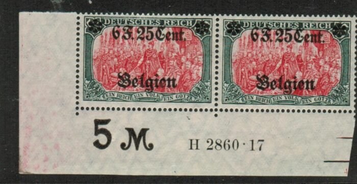 Belgium Scott#: N25 var Michel#: 25 II HAN H2860.17 * F/VF